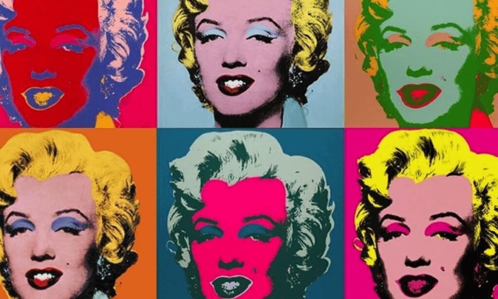 Painting of Marilyn Monroe in different colors