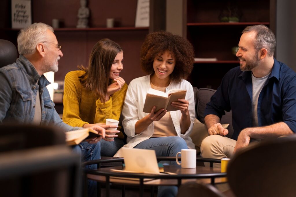 Group of people at a book club