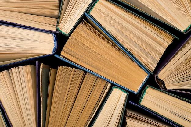 Several books, top view