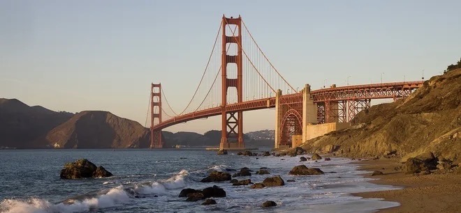 Bridge over the river, view from afar