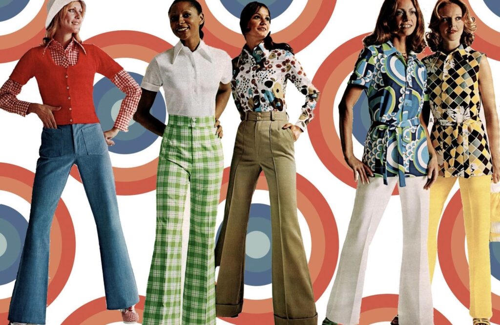 Women in costumes from the 70s
